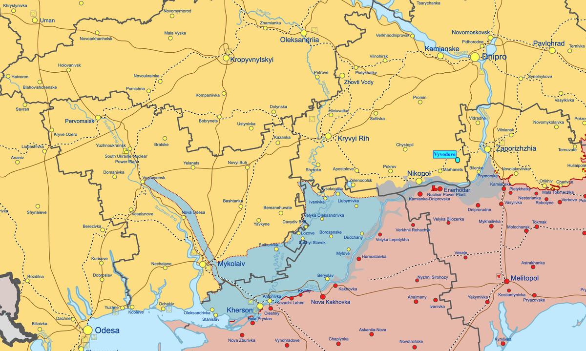 Map of the Vyvodove area.